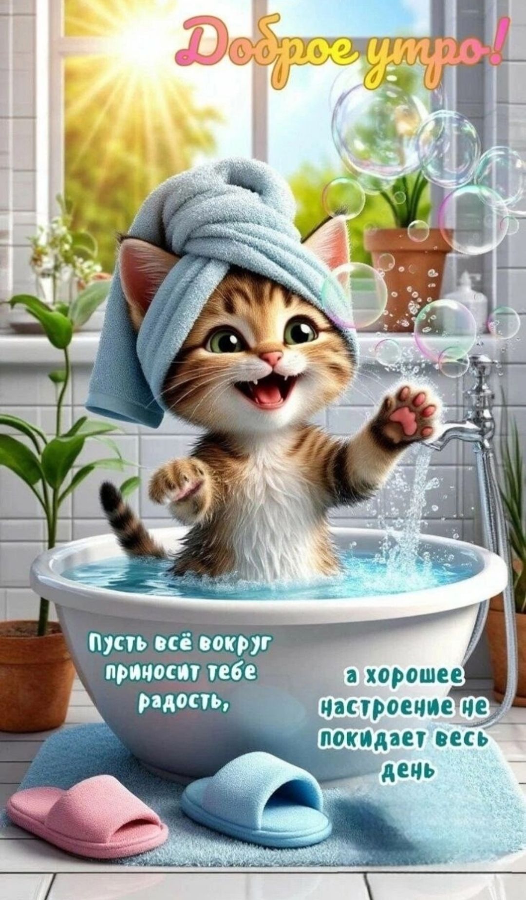 Доброе утро! Пусть всё вокруг приносит тебе радость, а хорошее настроение не покидает весь день