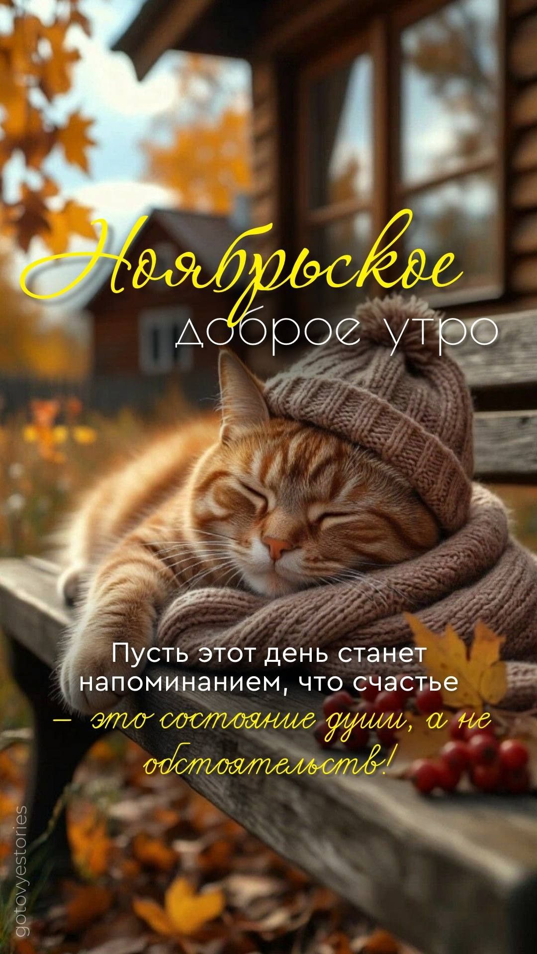 Ноябрьское доброе утро
Пусть этот день станет напоминанием, что счастье — это состояние души, а не обстоятельства!