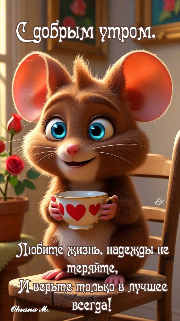 С добрым утром. Любите жизнь, надежды не теряйте, И верьте только в лучшее всегда!