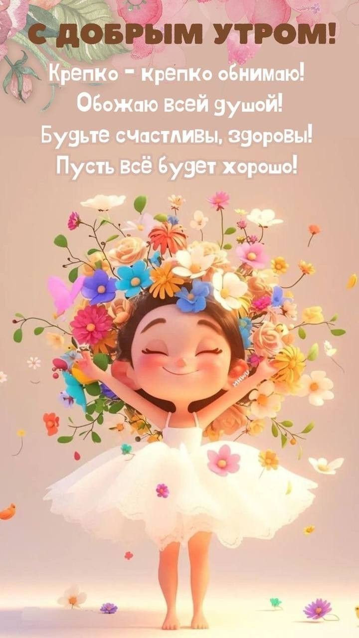 С ДОБРЫМ УТРОМ! Крепко - крепко обнимаю! Обожаю всей душой! Будьте счастливы, здоровы! Пусть всё будет хорошо!
