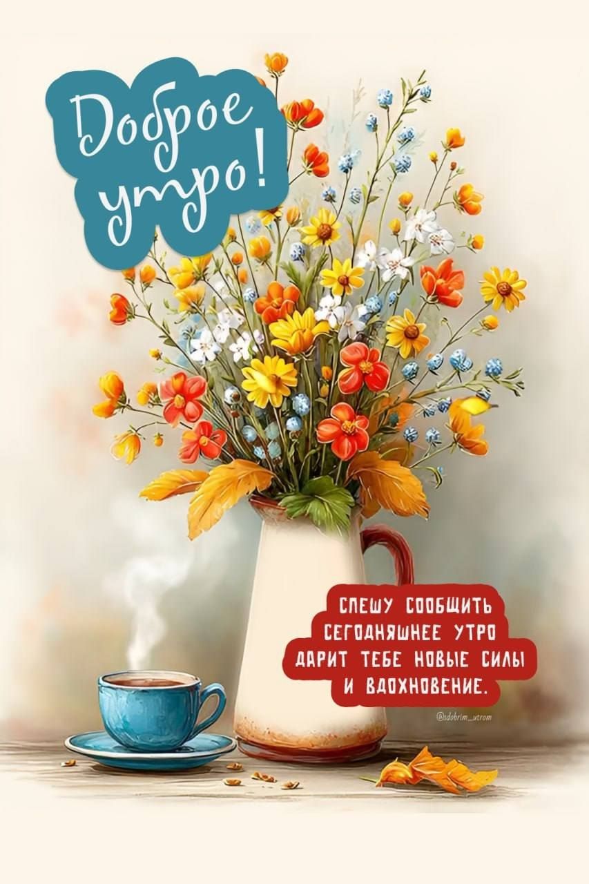 Доброе утро! Спешу сообщить: сегодняшнее утро дарит тебе новые силы и вдохновение.