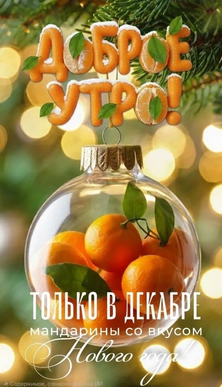 Доброе утро! Только в декабре мандарины со вкусом Нового года