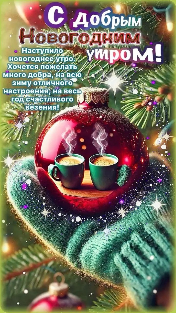 С добрым Новогодним утром! Наступило новогоднее утро, желаю много добра, отличного настроения на всю зиму и счастья на весь год.