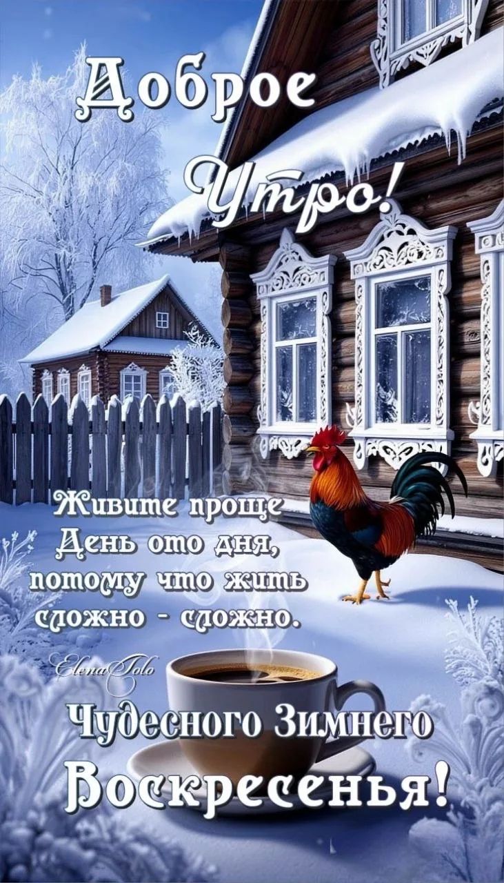 Доброе утро! Живите проще — день от дня, потому что жить сложно — сложно. Чудесного Зимнего Воскресенья!