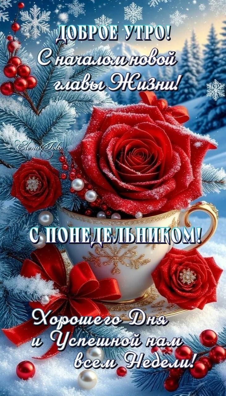 Доброе утро! С началом новой главы Жизни! С понедельником! Хорошего дня и успешной недели всем недели!