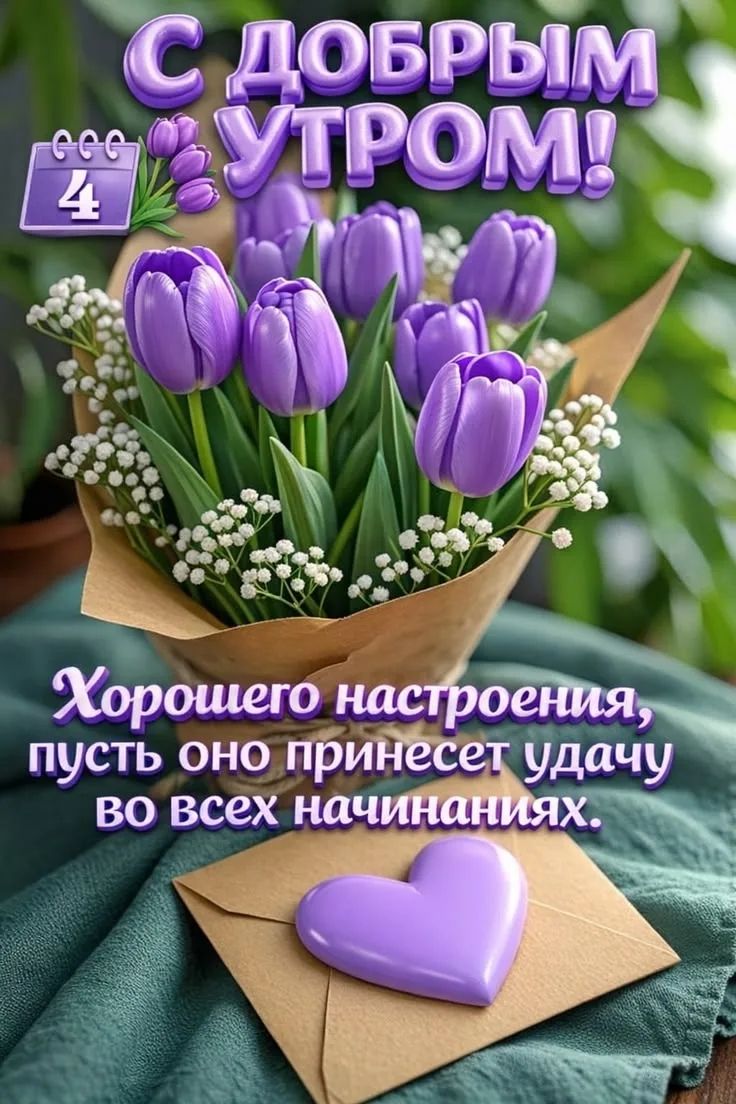 С ДОБРЫМ УТРОМ! Хорошего настроения, пусть оно принесет удачу во всех начинаниях.