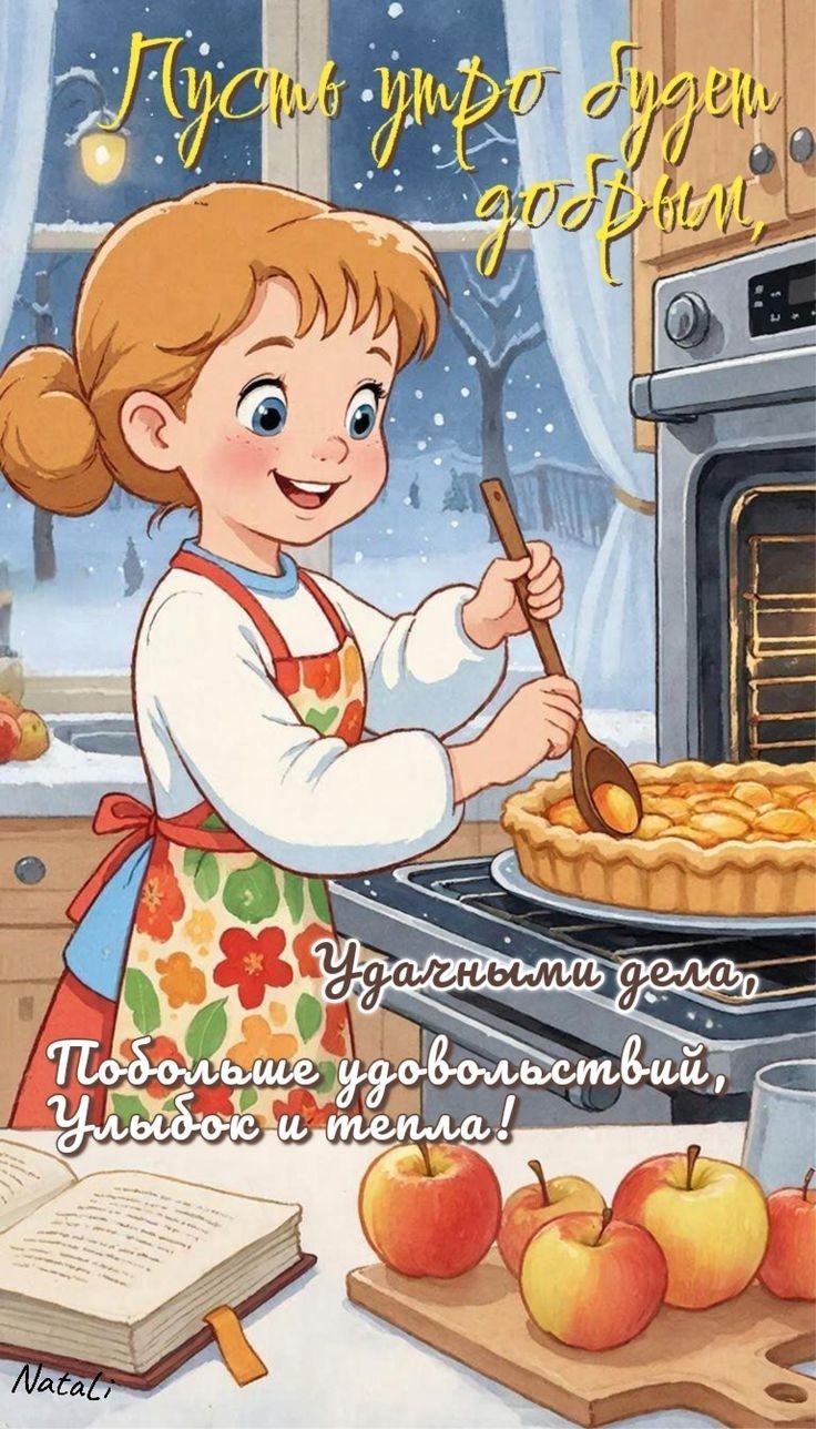 Пусть утро будет добрым. Удачных дел, побольше удовольствий, улыбок и тепла!