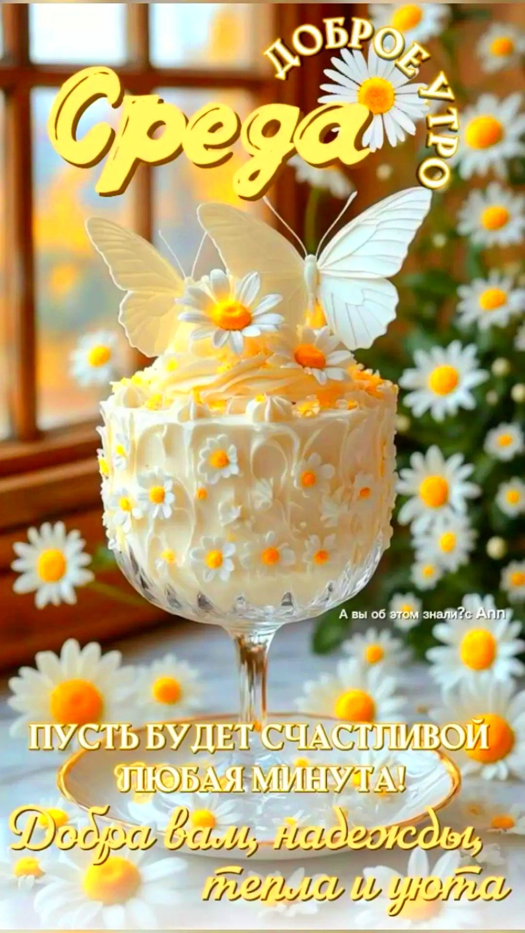 ДОБРОЕ УТРО Среда А вы об этом знали? Апп ПУСТЬ БУДЕТ СЧАСТЛИВОЙ ЛЮБАЯ МИНУТА! Добра вам, надежды, тепла и уюта