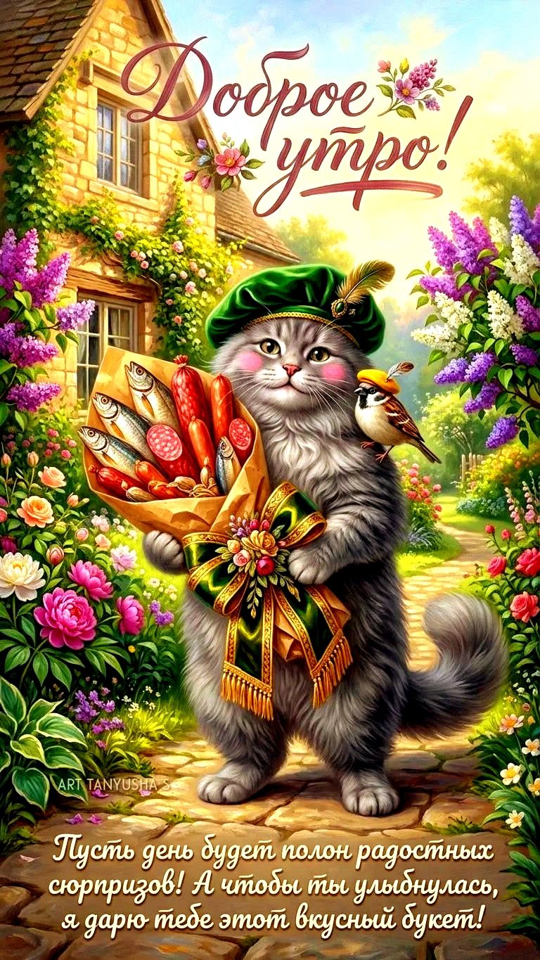 Доброе утро! ART TANYUSHA'S Пусть день будет полон радостных сюрпризов! А чтобы ты улыбнулась, я дарю тебе этот вкусный букет!