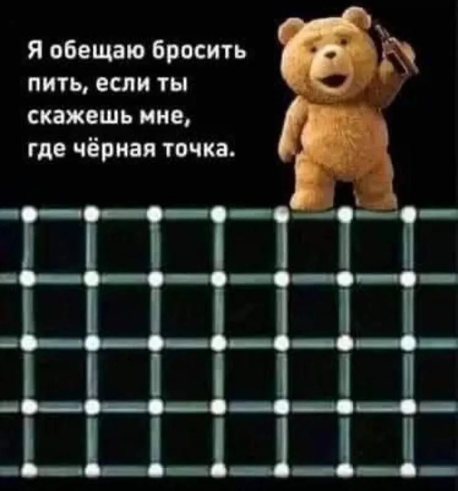 Я обещаю бросить пить, если ты скажешь мне, где чёрная точка.