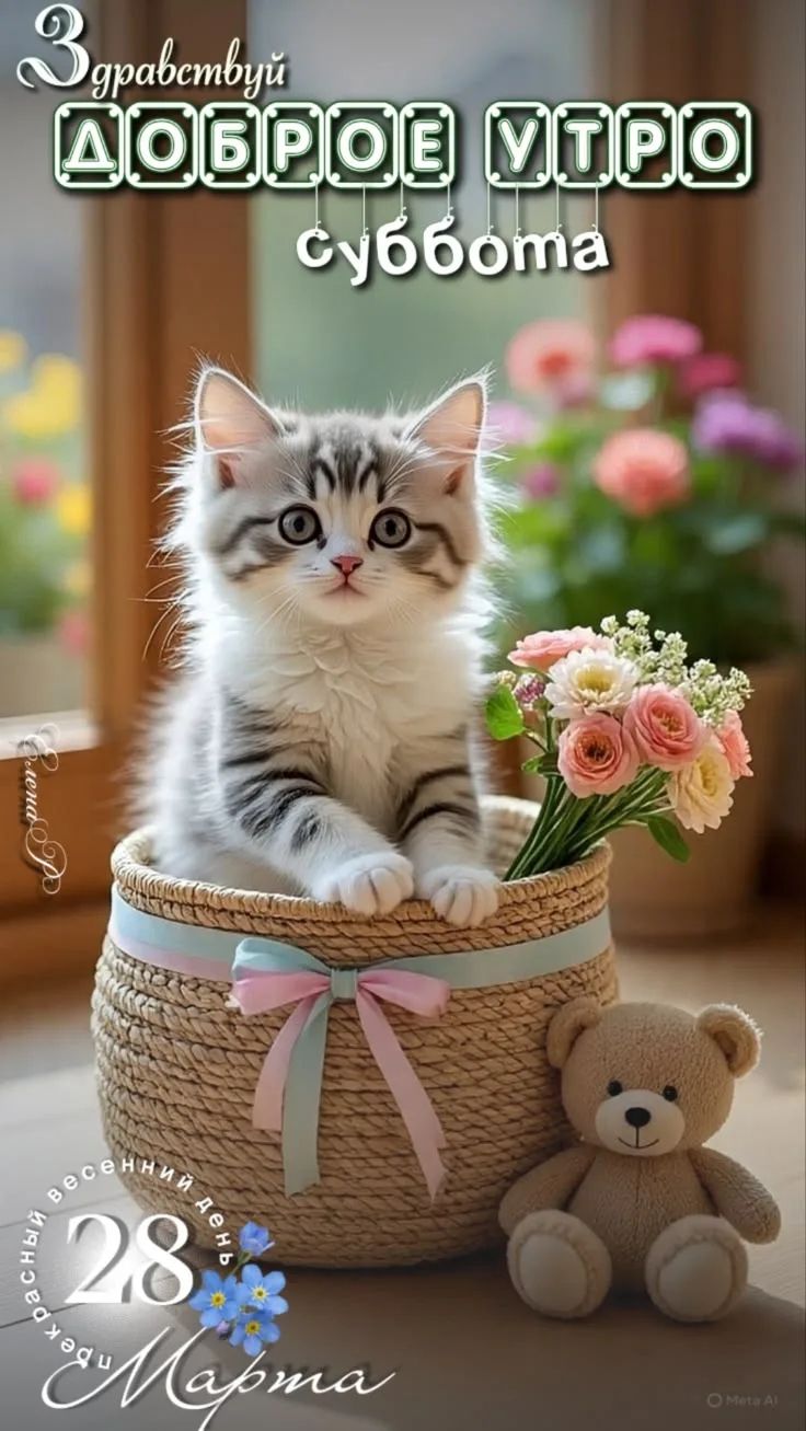 Здравствуй ДОБРОЕ УТРО суббота прекрасный весенний день 28 Марта Елена Р Meta AI