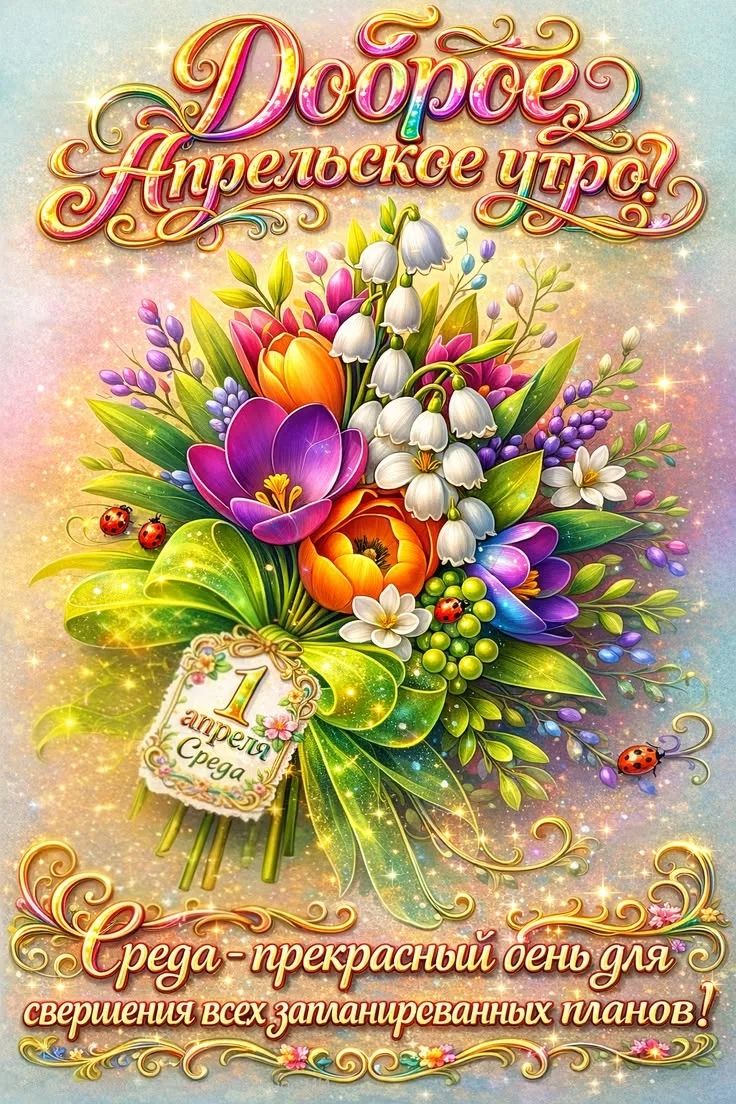 Доброе Апрельское утро! 1 апреля Среда Среда - прекрасный день для свершения всех запланированных планов!