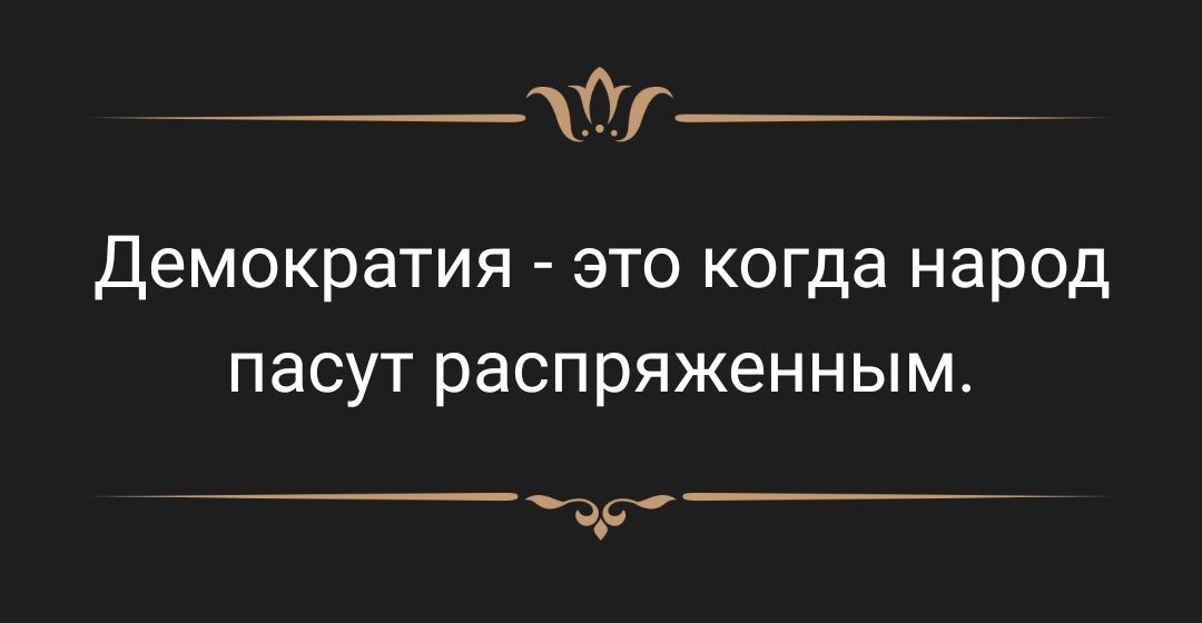 _ Демократия это когда народ пасут распряженным Р