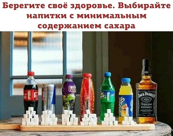 Берегите своё здоровье Выбирайте напитки минимальным СОДЕРЭКЗНИЕМ сахара чцт