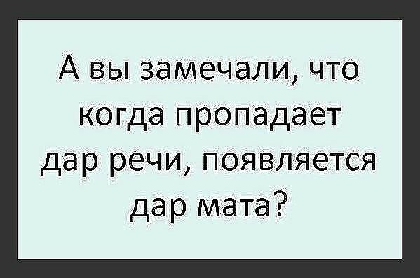 А вы замечали что когда пропадает дар речи появляется дар мата
