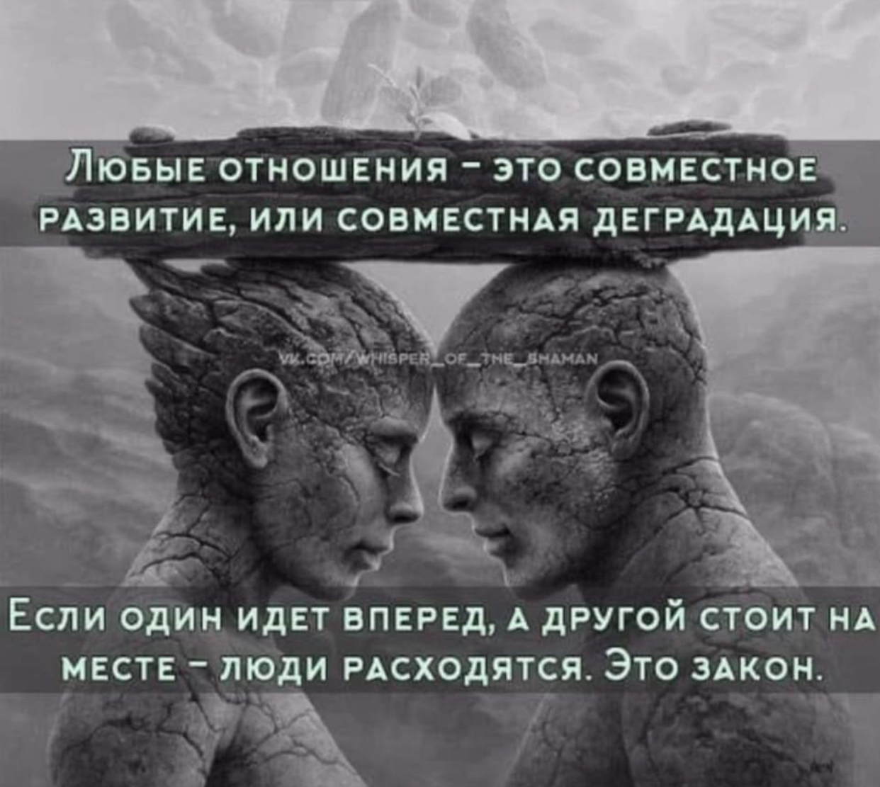 ЙББЫЕ ОТНОШЕНИЯ ЭТО СОВМЕСТНОЕ РАЗВИТИЕ ИЛИ СОВМЕСТНАЯ дЕГРАдАЦИдЯЁг Если один идет вперед А другой стоит НА мвств дюди РАСХОДЯТСЯ Это здкон