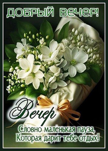 ДОБРЫЙ ВЕЧЕР! Вечер Словно маленькая пауза, Которая дарит тебе отдых!