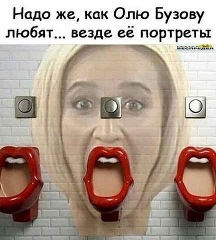Надо же как Олю Бузову любят везде её портреты _________