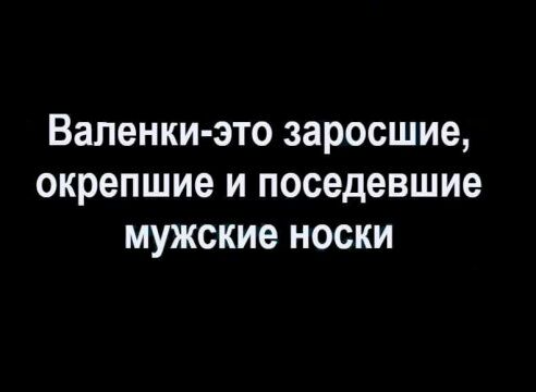 Валенки это заросшие окрепшие и поседевшие мужские носки
