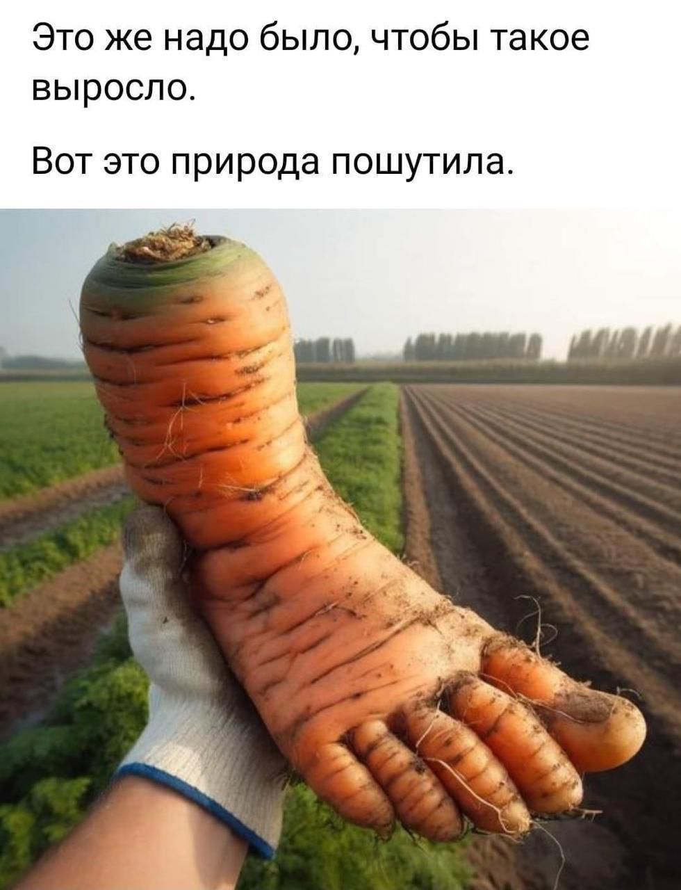 Это же надо было, чтобы такое выросло.
Вот это природа пошутила.