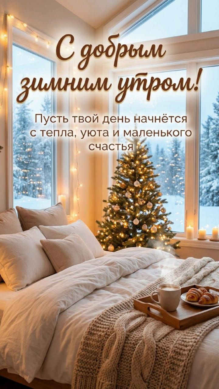 С добрым зимним утром! Пусть твой день начнётся с тепла, уюта и маленького счастья