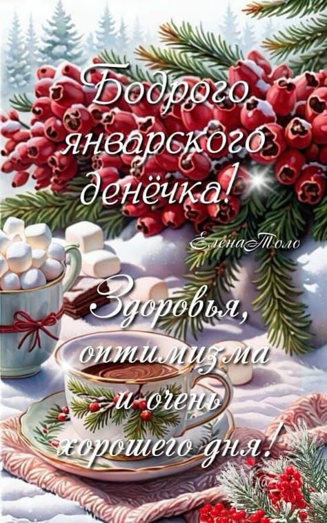 Бодрого январского денечка! Здоровья, оптимизма и очень хорошего дня!