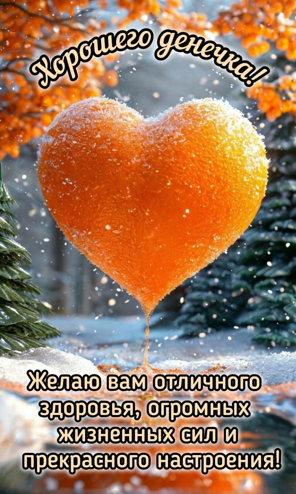 Хорошего денечка! Желаю вам отличного здоровья, огромных жизненных сил и прекрасного настроения!