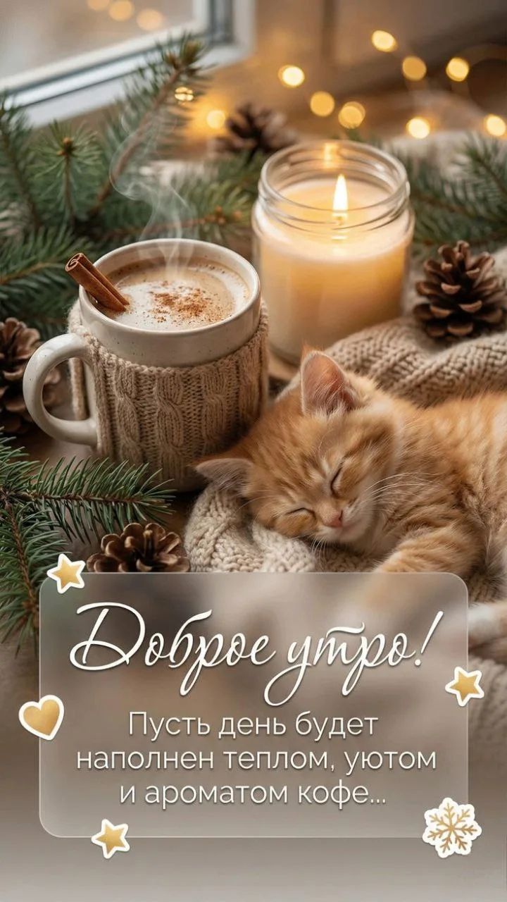 Доброе утро! Пусть день будет наполнен теплом, уютом и ароматом кофе...