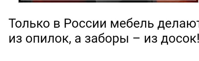 Только в России мебель делают из опилок а заборы из досок