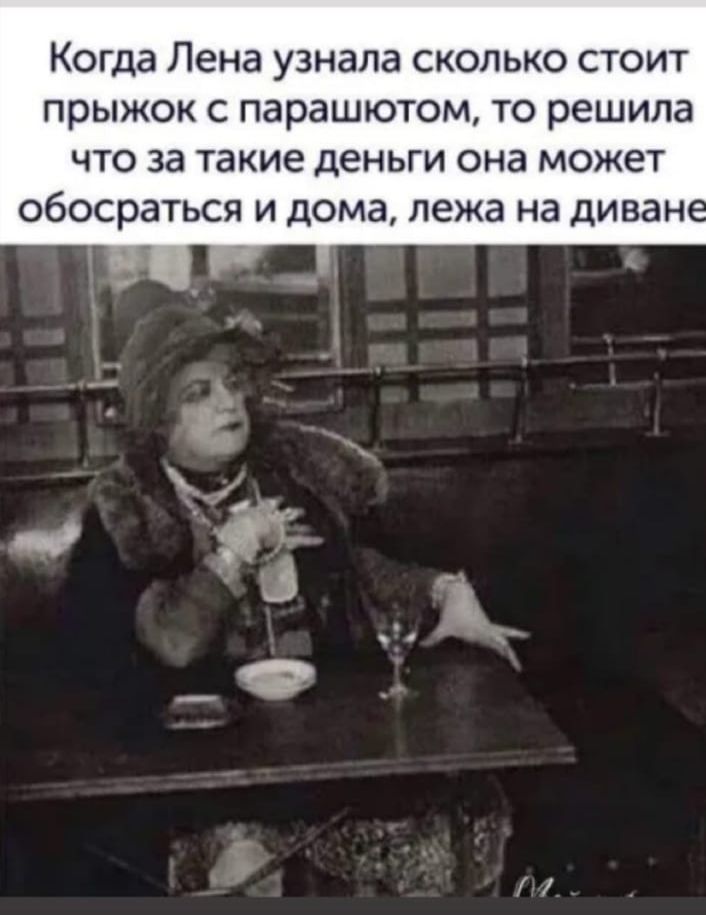 Когда Лена узнала сколько стоит прыжок с парашютом то решила что за такие деньги она может ОбОСРЭТЬСЯ И дОМЗ лежа на диван 1