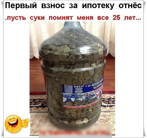 Первый взнос за ипотеку отнёс пусть суки помня меня все 25 лет