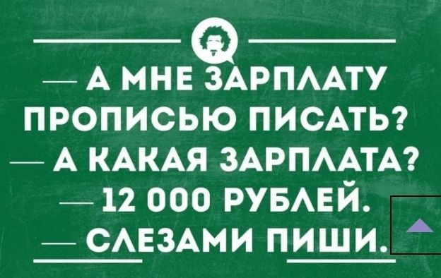 _ А мне ЗАРПААТУ прописью ПИСАТЬ _ А КАКАЯ ЗАРПААТА _ 12 000 РУБАЕЙ САЕ3АМИ пиши