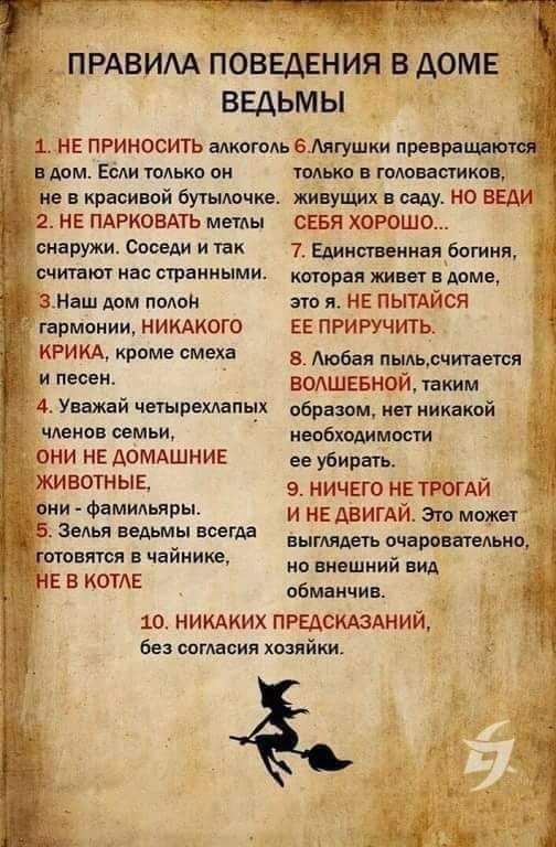 мдм Если тмыю он не в красивой бугьпшчке 2 НЕ ПАРКОВАТЬ мемы тсиаружи Сосвди и ак счигвт нас стаииыми Наш дом надои А гармонии НИКАКОГО КРИКА рвмв смеха и песен 4 Уважай четырехшп членов семьи 0НИ НЕ ДОМАШНИЕ Зельп замы всегда ювятся чайнике ПРАВИАА ПОВЕДЕНИЯ ЁДОМЕ ВЕАЬМЫ НЕ пгиноси1ъ адтгмь бАмушки дренит томю в гвювапикпн жинущих в воду но ВЕАИ СЕБЯ ХОРОШО 7 Единственная богиня котрая живет в им