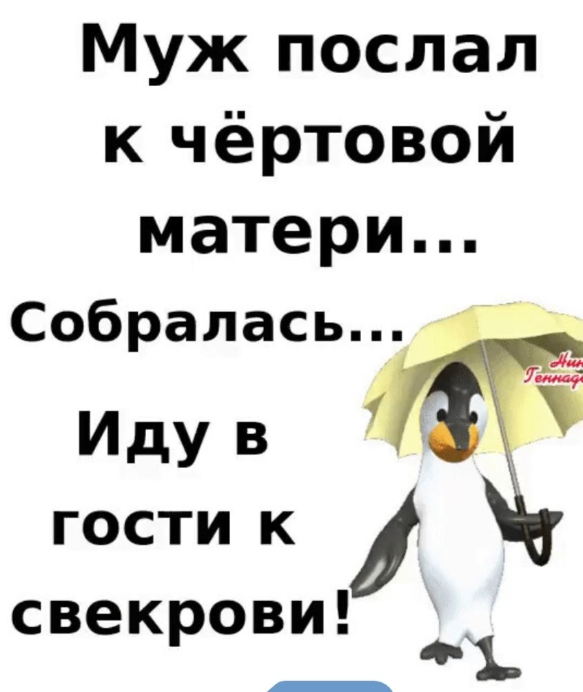 Муж послал к чёртовой матери... Собралась... Иду в гости к свекрови!