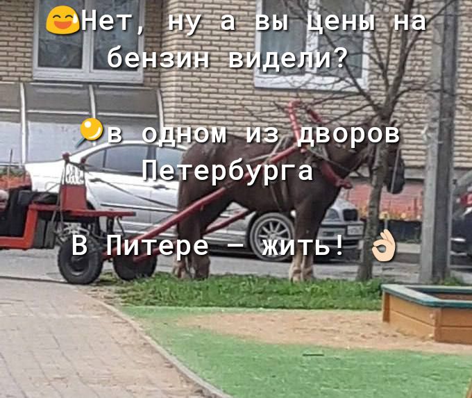Нет, ну а вы цены на бензин видели? в одном из дворов Петербурга В Питере – жить!