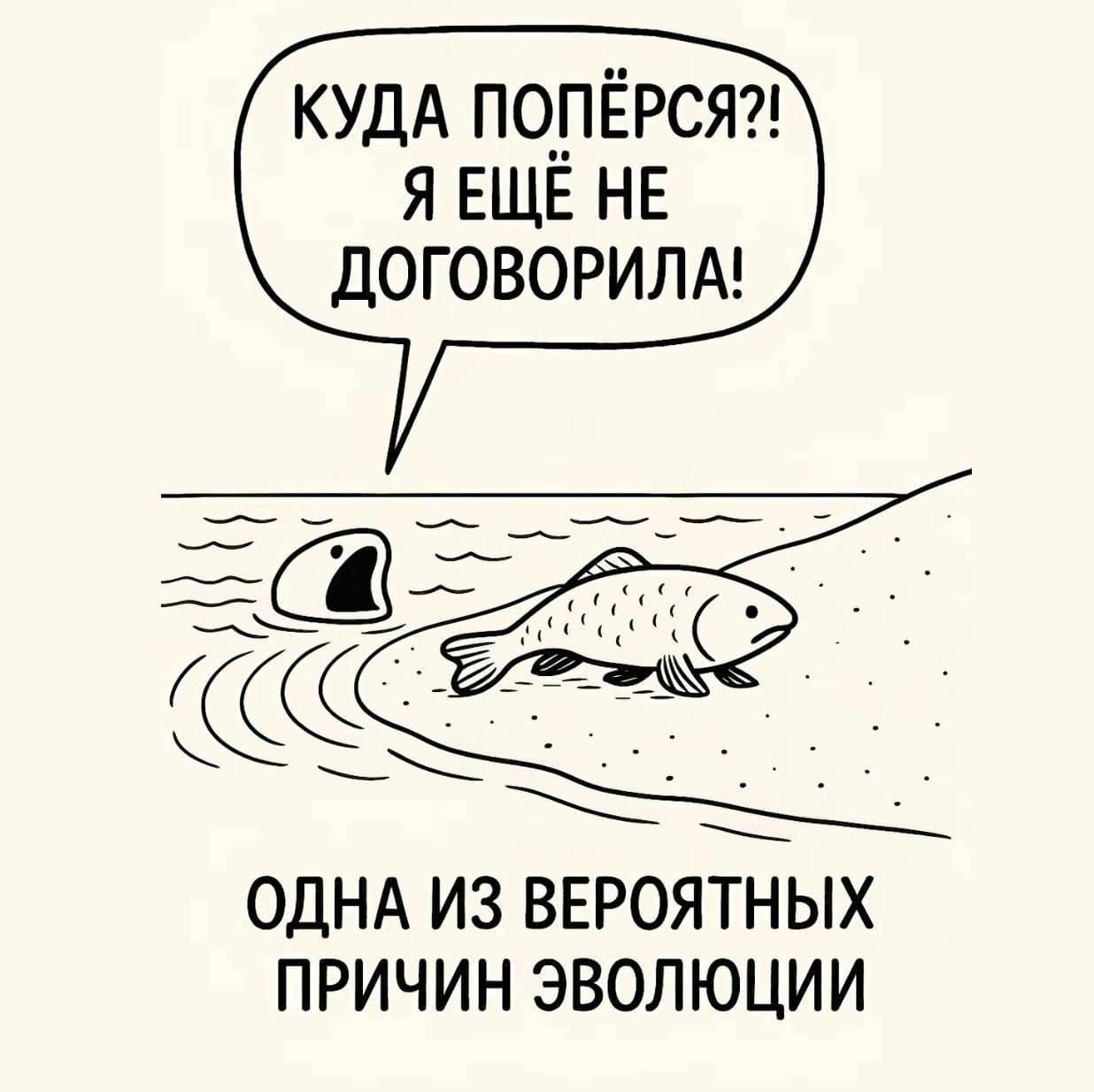 КУДА ПОПЁРСЯ?! Я ЕЩЁ НЕ ДОГОВОРИЛА! ОДНА ИЗ ВЕРОЯТНЫХ ПРИЧИН ЭВОЛЮЦИИ