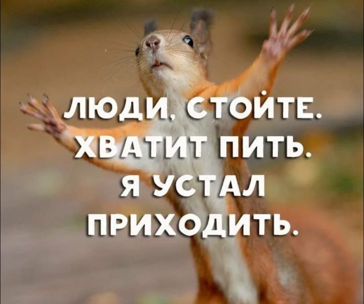 ЛЮДИ, СТОЙТЕ. ХВАТИТ ПИТЬ. Я УСТАЛ ПРИХОДИТЬ.