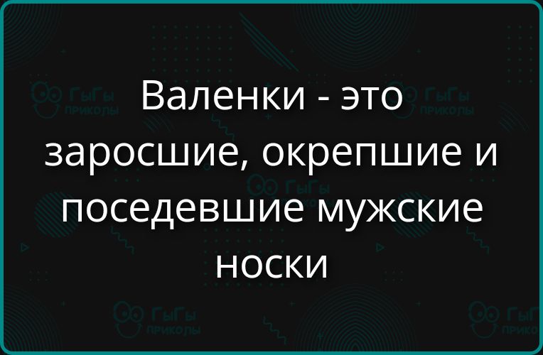 Валенки - это заросшие, окрепшие и поседевшие мужские носки