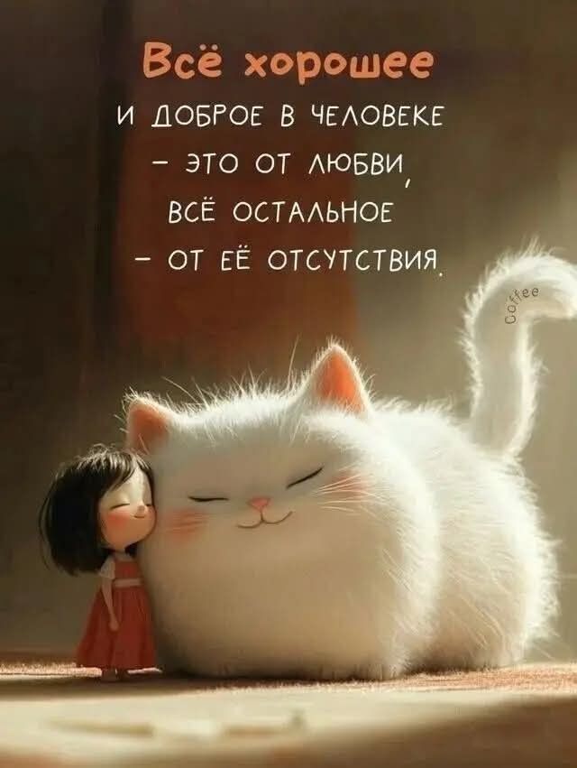 Всё хорошее
и доброе в человеке
– это от любви,
всё остальное
– от её отсутствия.