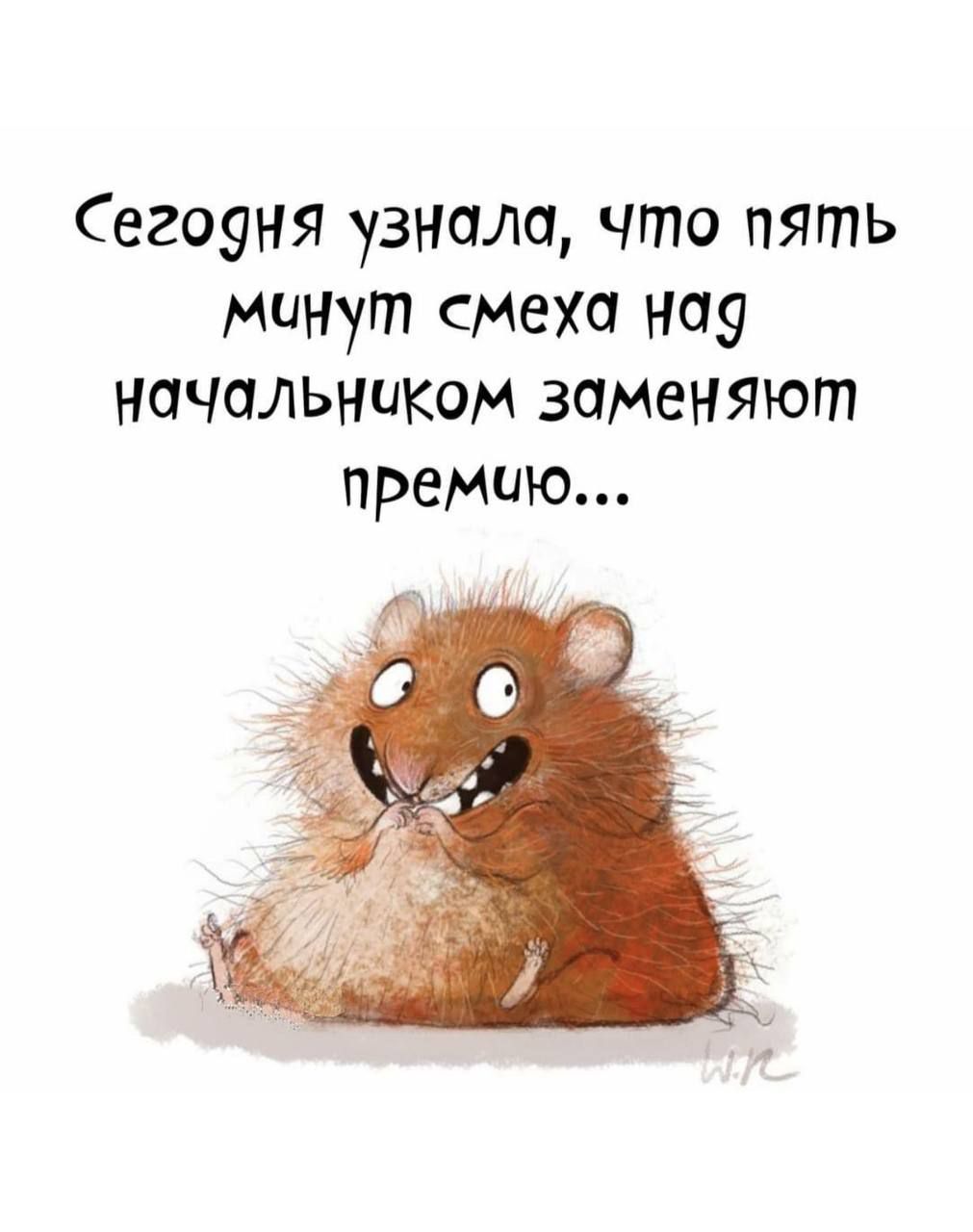 Сегодня узнала, что пять минут смеха над начальником заменяют премию...