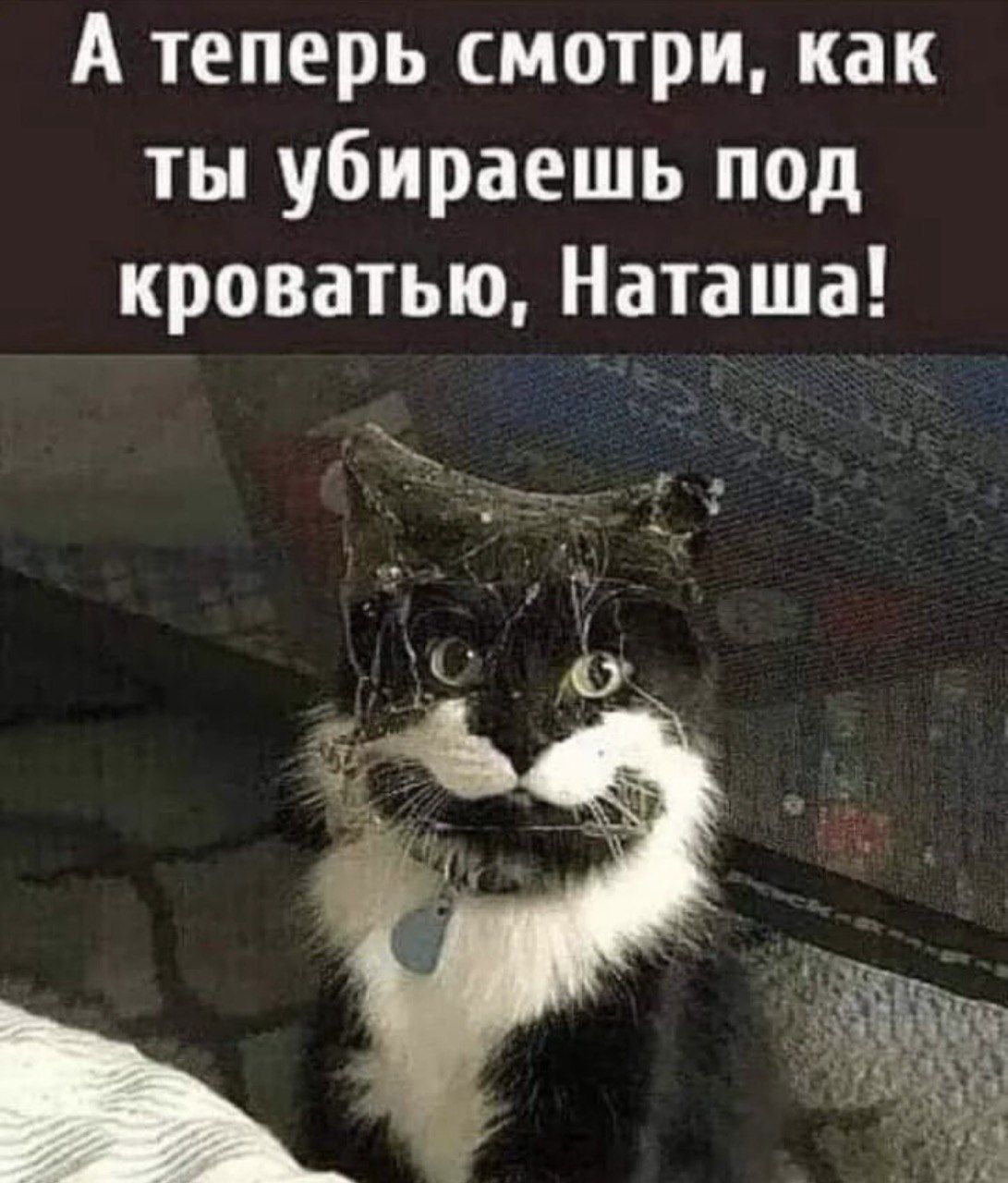 А теперь смотри, как ты убираешь под кроватью, Наташа!