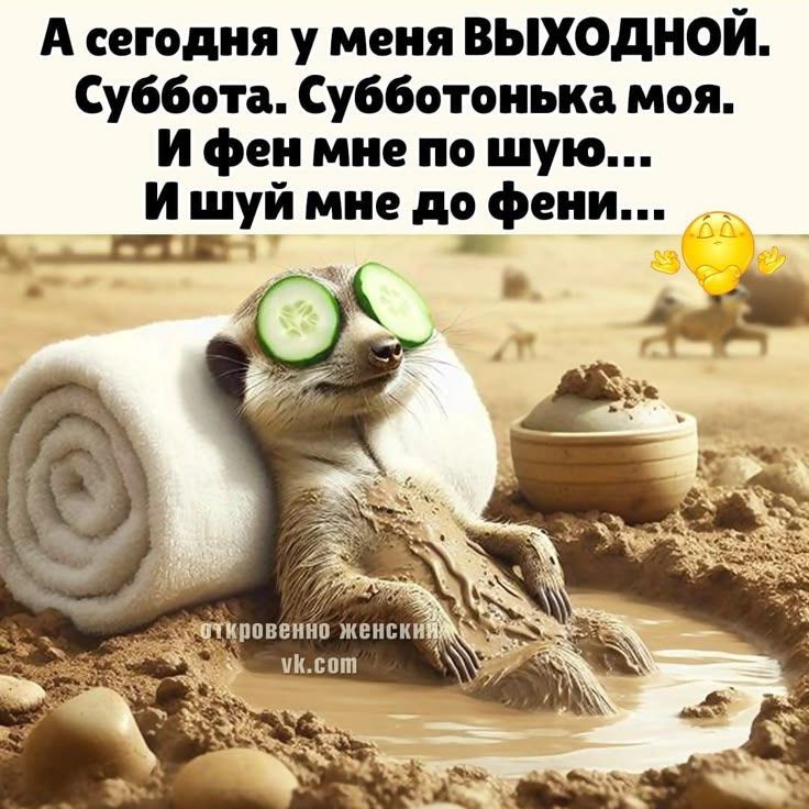 А сегодня у меня ВЫХОДНОЙ. Суббота. Субботонька моя. И фен мне по шую... И шуй мне до фенi...