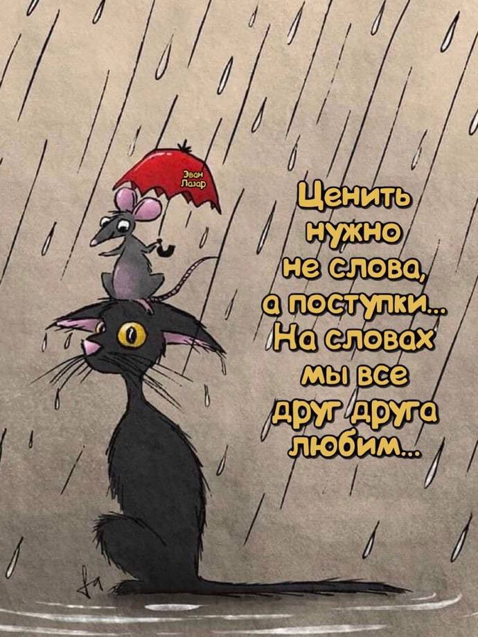 Ценить нужно не слова, а поступки... На словах мы все друг другу любим...