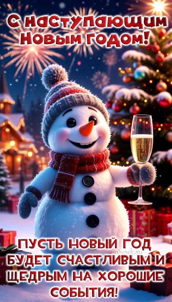 С наступающим Новым годом! Пусть Новый год будет счастливым и щедрым на хорошие события!