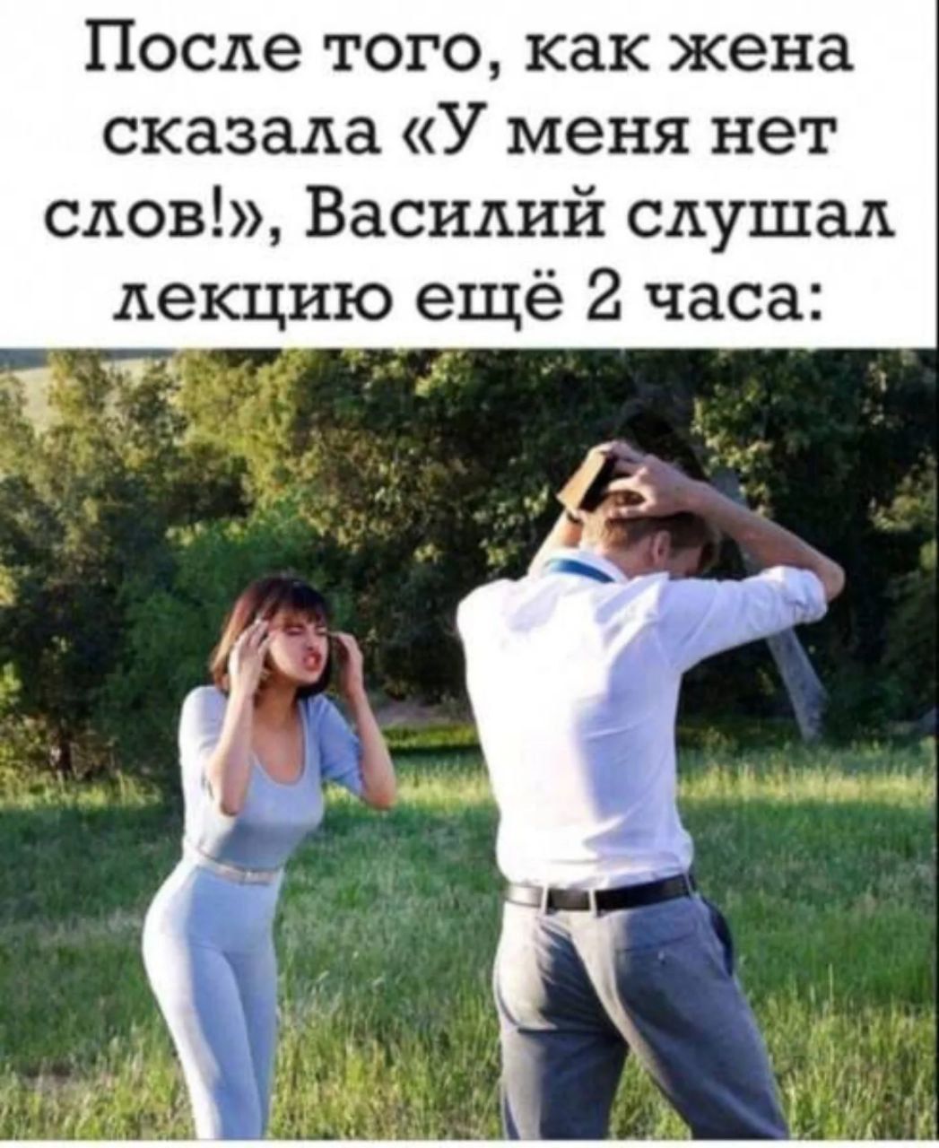 После того, как жена сказала «У меня нет слов!», Василий слушал лекцию ещё 2 часа: