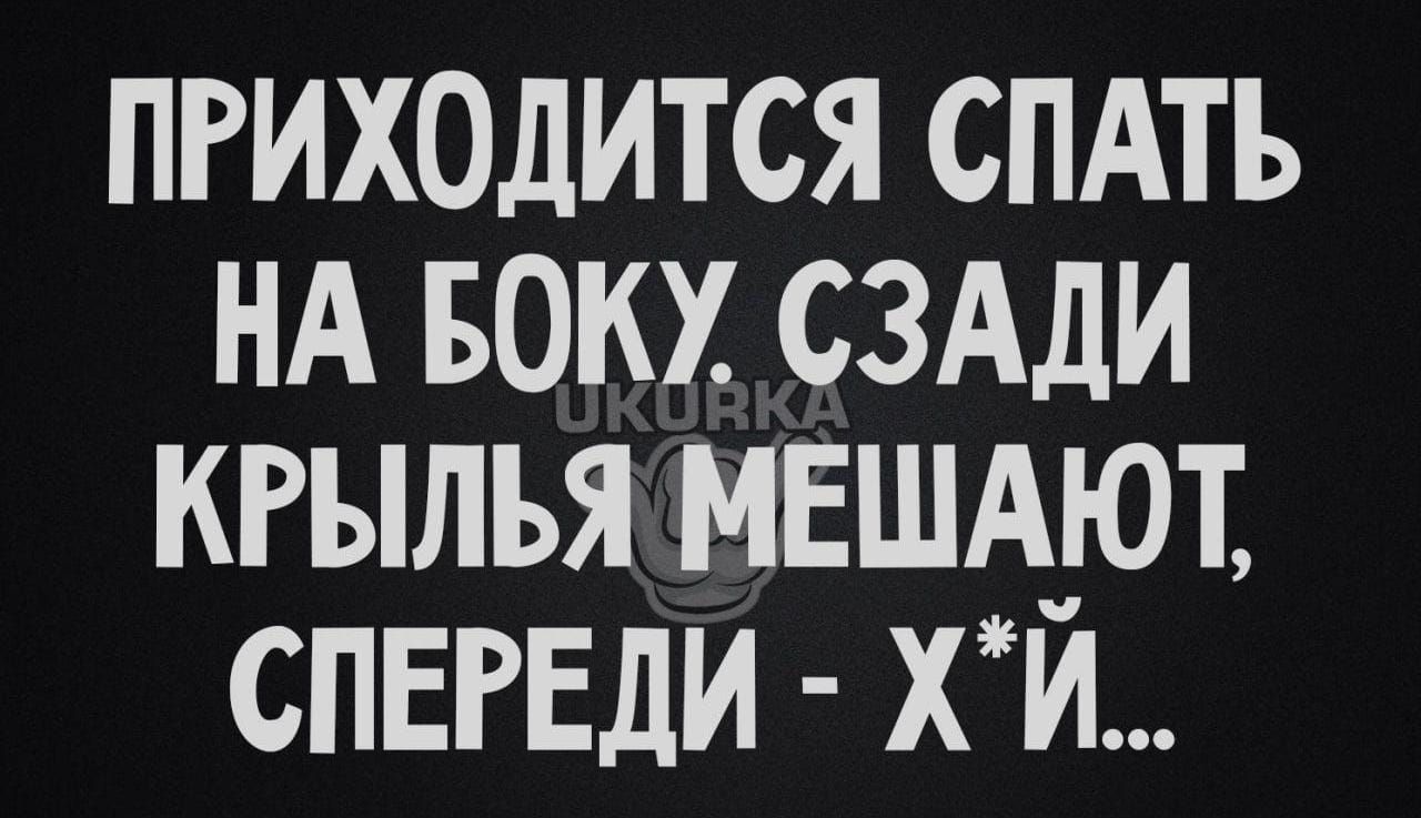 ПРИХОДИТСЯ СПАТЪ НА БОКХ СЗАДИ КРЫЛЬЯ МЕША_ЮТ СПЕРЕДИ хи