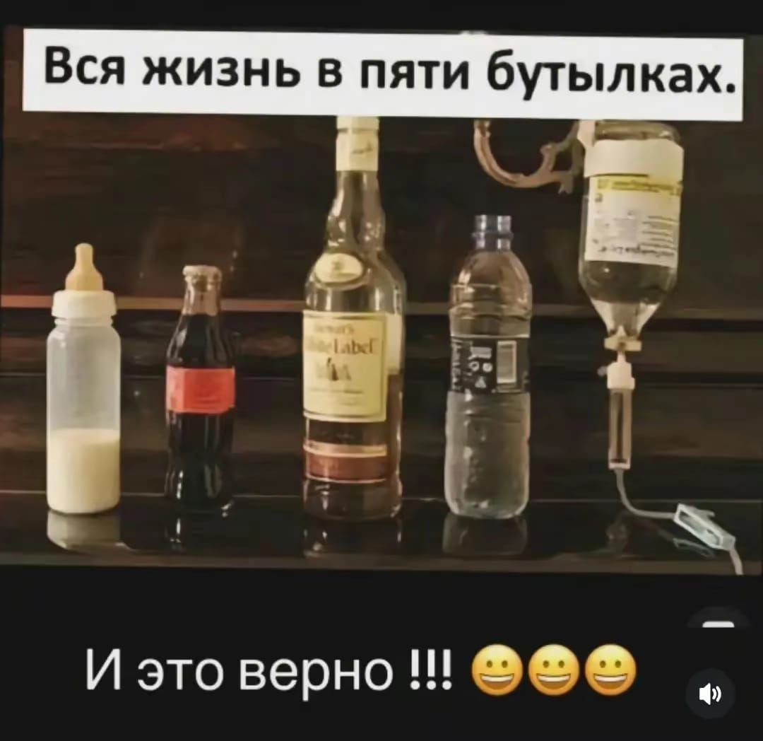 Вся жизнь в пяти бутьглках И это верно