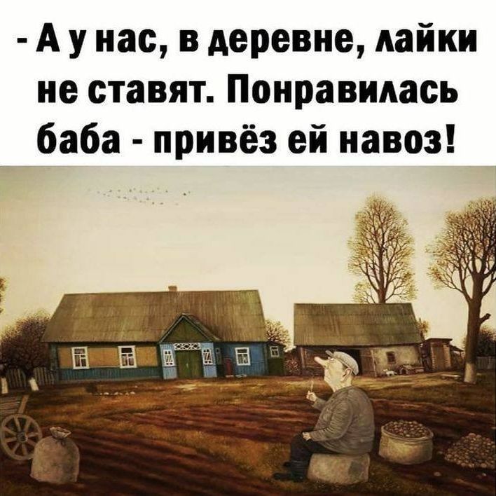 - А у нас, в деревне, лайки не ставят. Понравилась баба - привёз ей навоз!