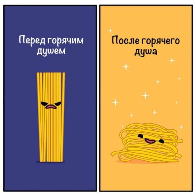Перед горячим душем
После горячего душа