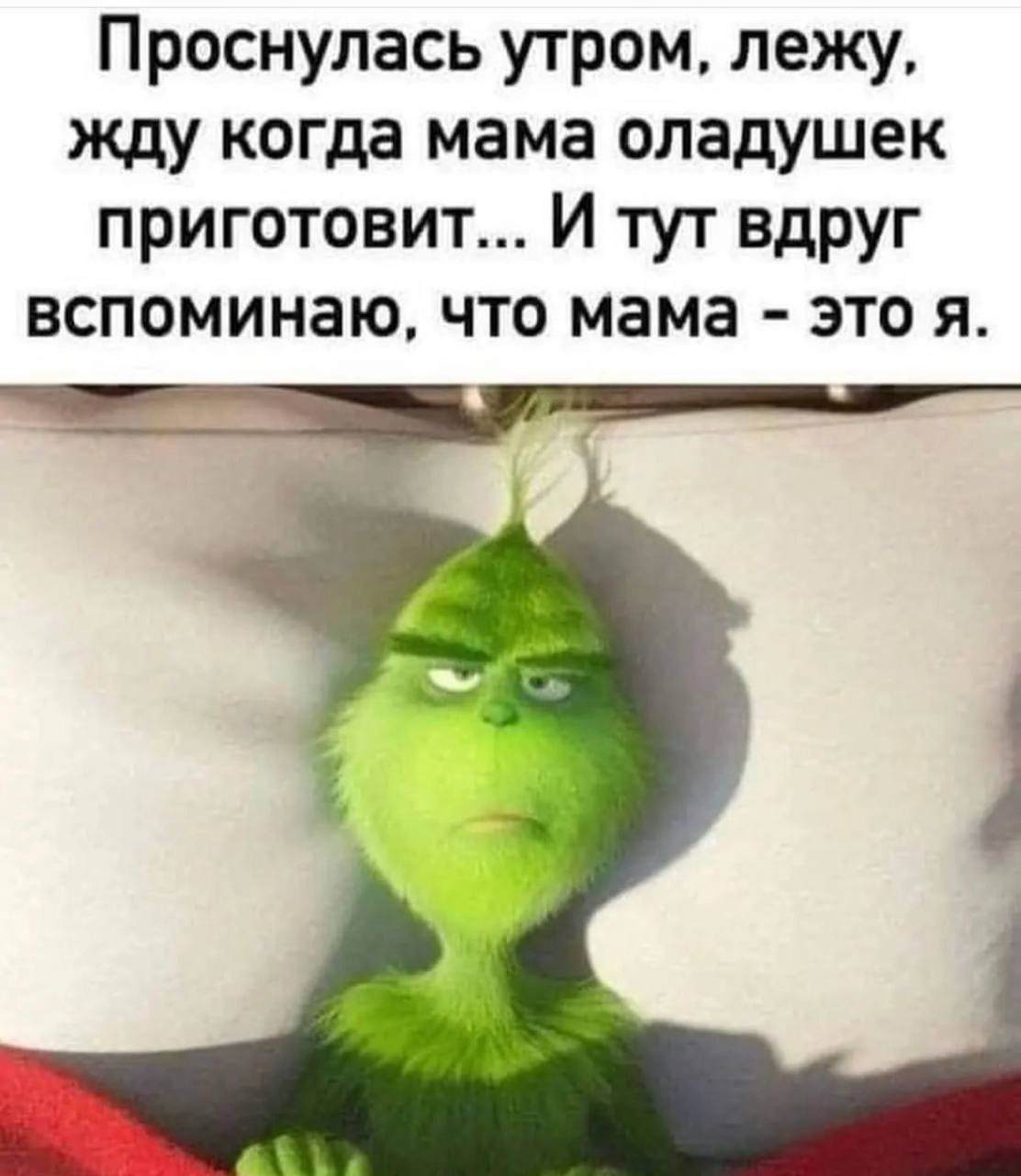 Проснулась утром, лежу, жду когда мама оладушек приготовит... И тут вдруг вспоминаю, что мама - это я.